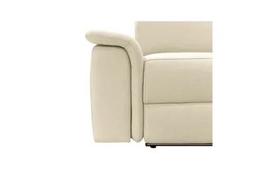 Hjørnesofa 3-seter Pareli Hvit, Sandfarget stoff, Høyre Elektrisk Recliner - Hvit, Sandfarget stoff, Høyre Elektrisk Recliner - Møbler - Sofaer - Reclinersofaer