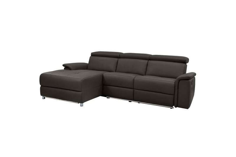 Hjørnesofa 3-seter Pareli Brun, Lær/PU, Venstre Elektrisk Recliner, Brun, Lær/PU, Venstre Elektrisk Recliner