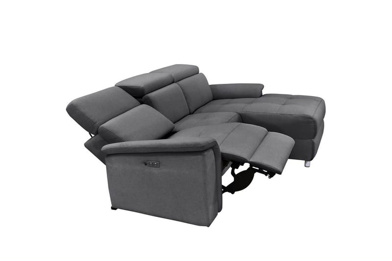Hjørnesofa 3-seter Pareli Antrasitt, Sunday Stoff, Høyre Elektrisk Recliner - Antrasitt, Sunday Stoff, Høyre Elektrisk Recliner - Møbler - Sofaer - Reclinersofaer