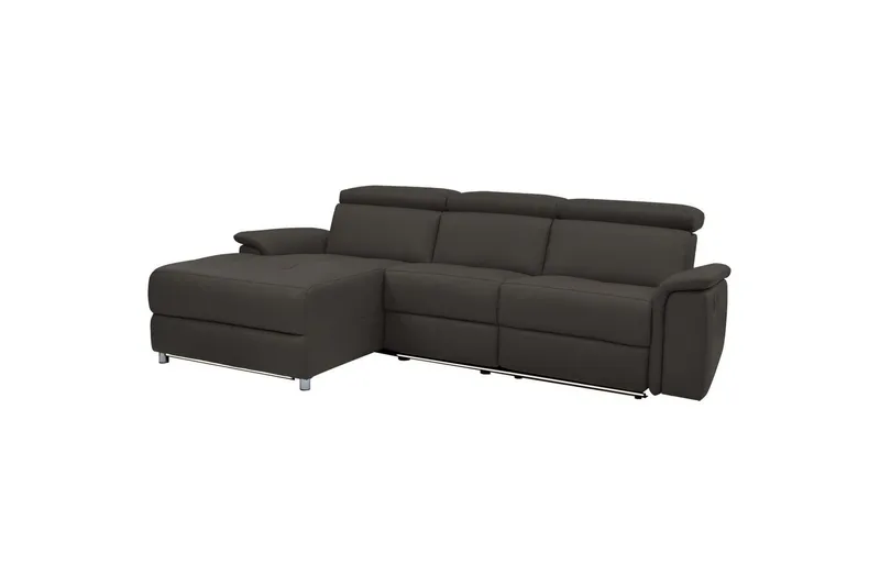 Hjørnesofa 3-seter Pareli Brun, Lær/PU, Venstre Manuell Recliner, Brun, Lær/PU, Venstre Manuell Recliner