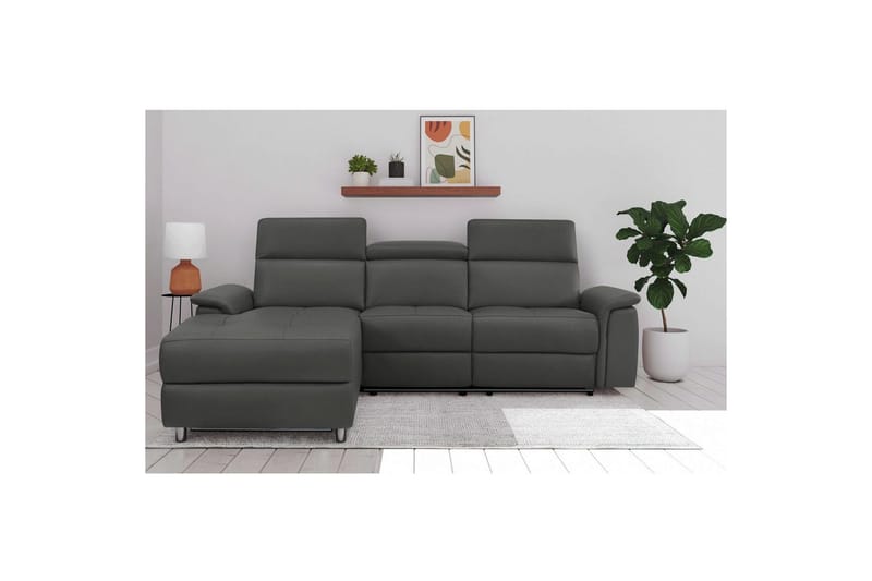 Hjørnesofa 3-seter Pareli Svart, PU, Venstre Elektrisk Recliner - Svart, PU, Venstre Elektrisk Recliner - Møbler - Sofaer - Reclinersofaer