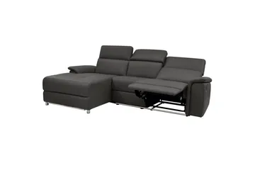 Hjørnesofa 3-seter Pareli Brun, PU, Venstre Elektrisk Recliner - Brun, PU, Venstre Elektrisk Recliner - Møbler - Sofaer - Reclinersofaer