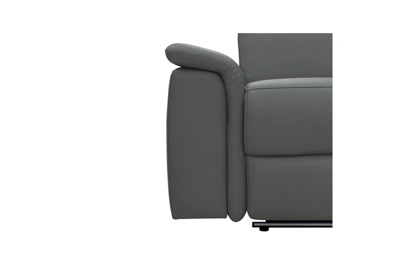 Hjørnesofa 3-seter Pareli Grå, Lær/PU, Høyre Elektrisk Recliner - Grå, Lær/PU, Høyre Elektrisk Recliner - Møbler - Sofaer - Reclinersofaer