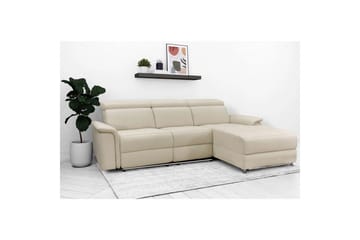 Hjørnesofa 3-seter Pareli Hvit, Sunday Stoff, Høyre Manuell Recliner - Hvit, Sunday Stoff, Høyre Manuell Recliner - Møbler - Sofaer - Reclinersofaer