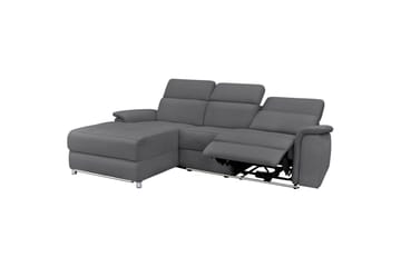 Hjørnesofa 3-seter Pareli Grå, Sandfarget stoff, Venstre Elektrisk Recliner - Grå, Sandfarget stoff, Venstre Elektrisk Recliner - Møbler - Sofaer - Reclinersofaer