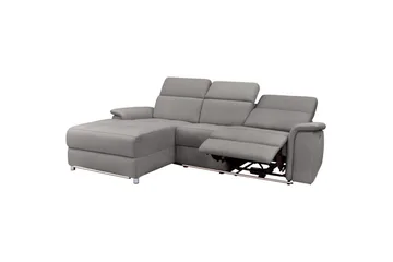 Hjørnesofa 3-seter Pareli Grå, Sunday Stoff, Venstre Manuell Recliner - Grå, Sunday Stoff, Venstre Manuell Recliner - Møbler - Sofaer - Reclinersofaer