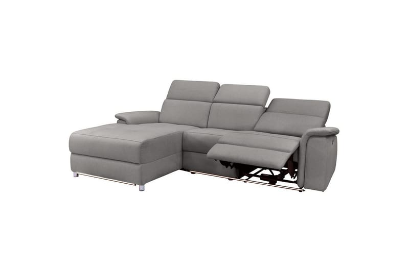 Hjørnesofa 3-seter Pareli Grå, Sunday Stoff, Venstre Manuell Recliner - Grå, Sunday Stoff, Venstre Manuell Recliner - Møbler - Sofaer - Reclinersofaer