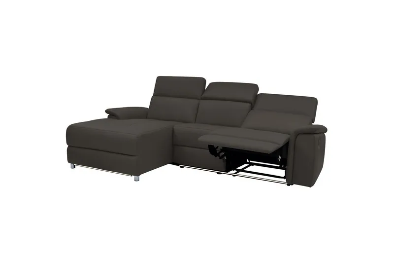 Hjørnesofa 3-seter Pareli Brun, Lær/PU, Venstre Manuell Recliner - Brun, Lær/PU, Venstre Manuell Recliner - Møbler - Sofaer - Reclinersofaer