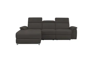 Hjørnesofa 3-seter Pareli Brun, Lær/PU, Venstre Manuell Recliner - Brun, Lær/PU, Venstre Manuell Recliner - Møbler - Sofaer - Reclinersofaer