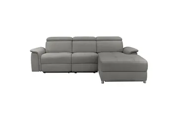 Hjørnesofa 3-seter Pareli Grå, Sunday Stoff, Høyre Manuell Recliner - Grå, Sunday Stoff, Høyre Manuell Recliner - Møbler - Sofaer - Reclinersofaer