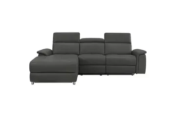 Hjørnesofa 3-seter Pareli Svart, PU, Venstre Elektrisk Recliner - Svart, PU, Venstre Elektrisk Recliner - Møbler - Sofaer - Reclinersofaer