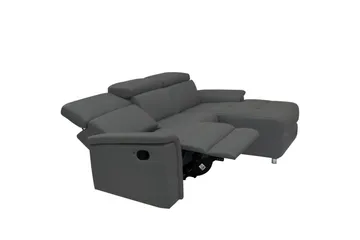 Hjørnesofa 3-seter Pareli Grå, PU, Høyre Manuell Recliner - Grå, PU, Høyre Manuell Recliner - Møbler - Sofaer - Reclinersofaer