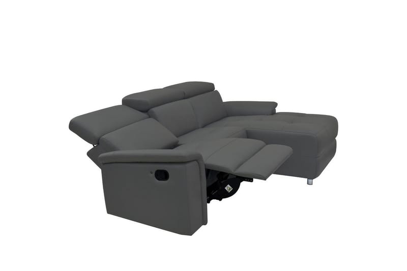 Hjørnesofa 3-seter Pareli Grå, PU, Høyre Manuell Recliner - Grå, PU, Høyre Manuell Recliner - Møbler - Sofaer - Reclinersofaer