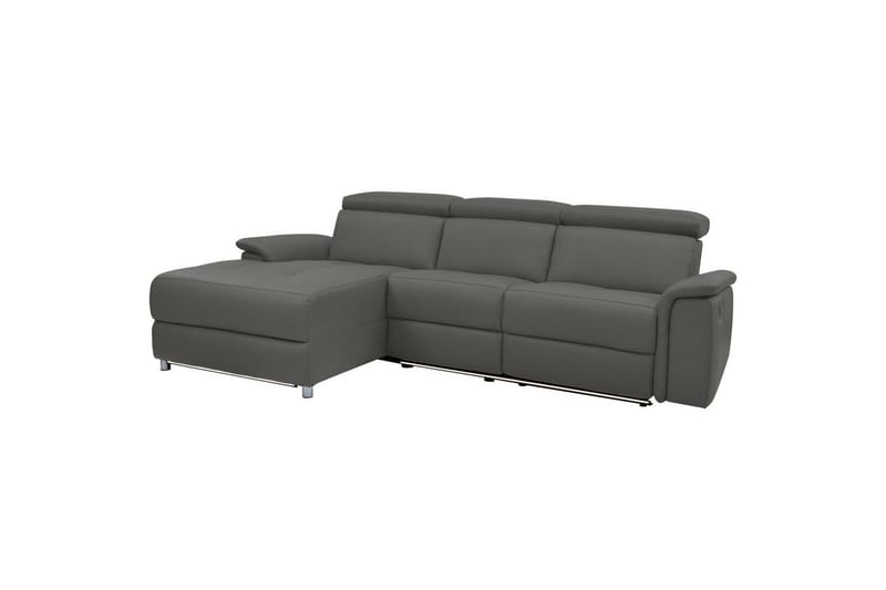 Hjørnesofa 3-seter Pareli Grå, Lær/PU, Venstre Manuell Recliner, Grå, Lær/PU, Venstre Manuell Recliner