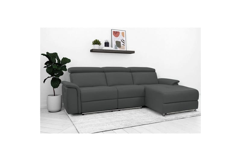Hjørnesofa 3-seter Pareli Grå, PU, Høyre Manuell Recliner - Grå, PU, Høyre Manuell Recliner - Møbler - Sofaer - Reclinersofaer