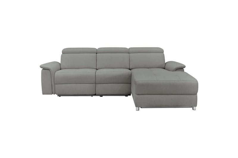 Hjørnesofa 3-seter Pareli Grå, Sunday Stoff, Høyre Elektrisk Recliner - Grå, Sunday Stoff, Høyre Elektrisk Recliner - Møbler - Sofaer - Reclinersofaer