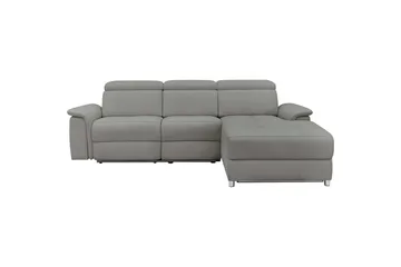 Hjørnesofa 3-seter Pareli Grå, Sunday Stoff, Høyre Elektrisk Recliner - Grå, Sunday Stoff, Høyre Elektrisk Recliner - Møbler - Sofaer - Reclinersofaer