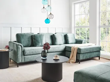 Hjørnesofa 4-seter Oslo venstrevendt - Blågrønn - Møbler - Sofaer - Sofaer med sjeselong - 4 seters sofa med divan