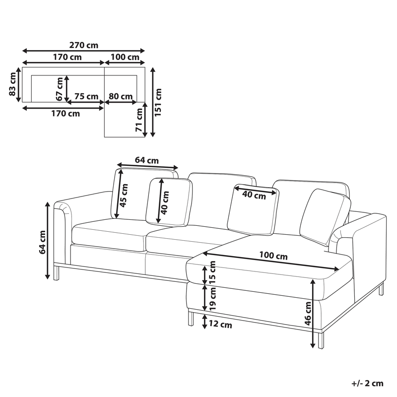 Hjørnesofa 4-seter Oslo venstrevendt - Blågrønn - Møbler - Sofaer - Sofaer med sjeselong - 4 seters sofa med divan