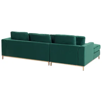 Hjørnesofa 4-seter Oslo venstrevendt - Mørkegrønn - Møbler - Sofaer - Sofaer med sjeselong - 4 seters sofa med divan
