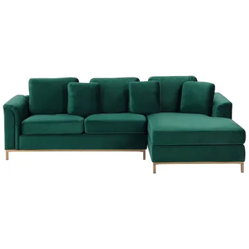 Hjørnesofa 4-seter Oslo venstrevendt - Mørkegrønn - Møbler - Sofaer - Sofaer med sjeselong - 4 seters sofa med divan