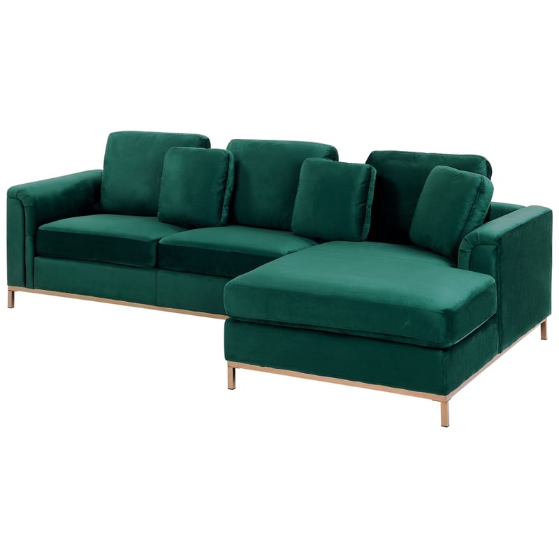 Hjørnesofa 4-seter Oslo venstrevendt - Mørkegrønn - Møbler - Sofaer - Sofaer med sjeselong - 4 seters sofa med divan