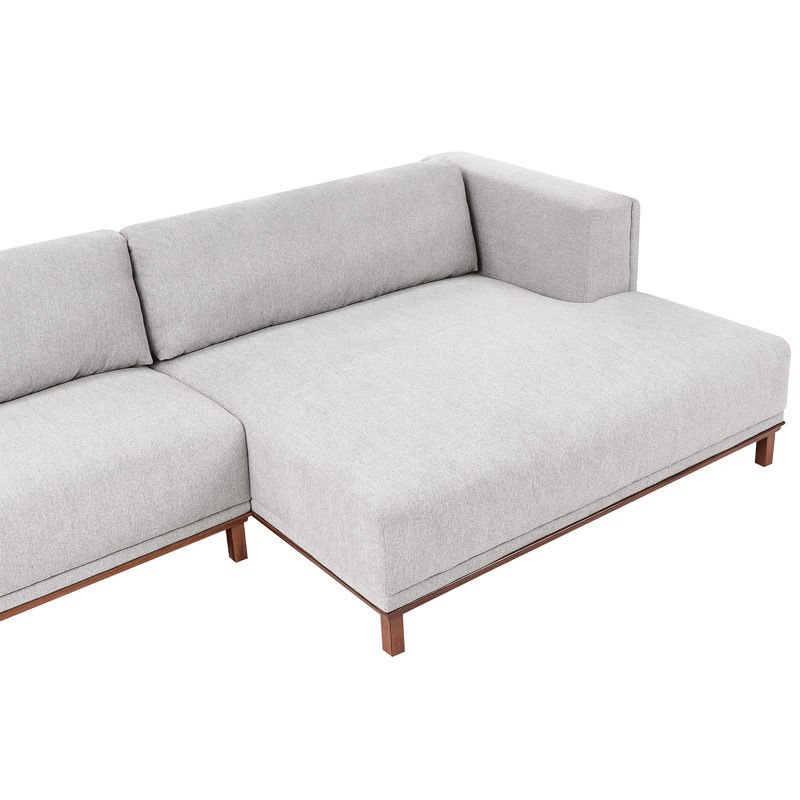 Hjørnesofa 4-seter Veng - Lysebrun, grå - Møbler - Sofaer - Sofaer med sjeselong - 4 seters sofa med divan