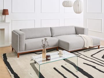 Hjørnesofa 4-seter Veng - Lysebrun, grå - Møbler - Sofaer - Sofaer med sjeselong - 4 seters sofa med divan