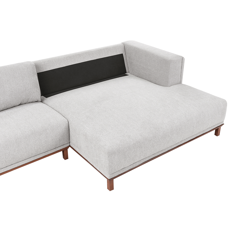 Hjørnesofa 4-seter Veng - Lysebrun, grå - Møbler - Sofaer - Sofaer med sjeselong - 4 seters sofa med divan