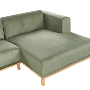 Hjørnesofa 5-seters Veng - Lysebrun, grønn - Møbler - Sofaer - Sofaer med sjeselong