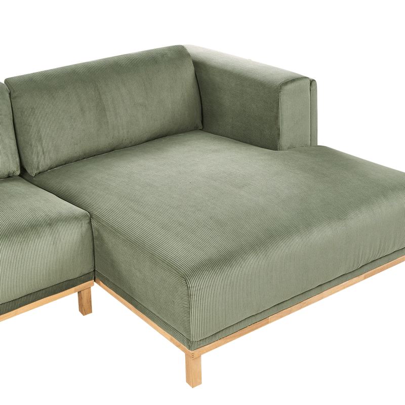 Hjørnesofa 5-seters Veng - Lysebrun, grønn - Møbler - Sofaer - Sofaer med sjeselong