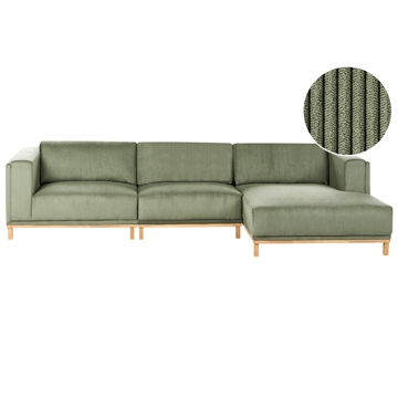Hjørnesofa 5-seters Veng - Lysebrun, grønn - Møbler - Sofaer - Sofaer med sjeselong