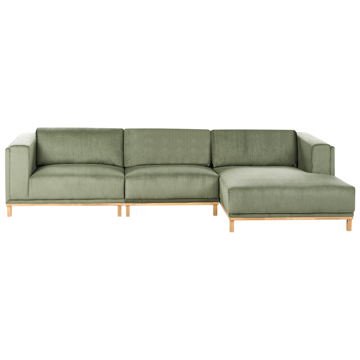 Hjørnesofa 5-seters Veng - Lysebrun, grønn - Møbler - Sofaer - Sofaer med sjeselong