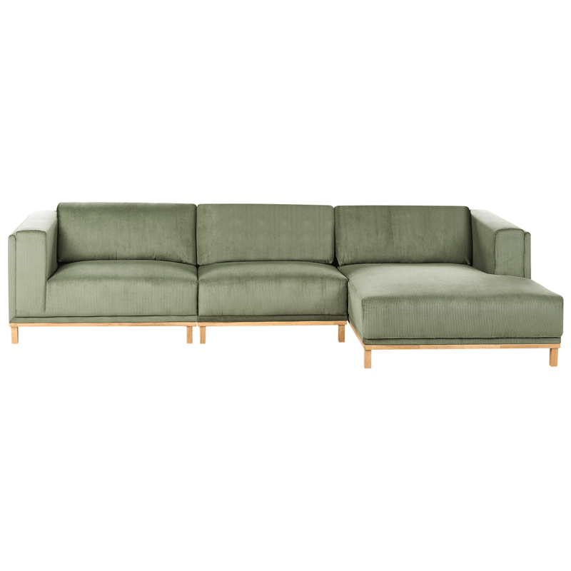 Hjørnesofa 5-seters Veng - Lysebrun, grønn - Møbler - Sofaer - Sofaer med sjeselong