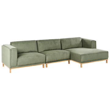Hjørnesofa 5-seters Veng - Lysebrun, grønn - Møbler - Sofaer - Sofaer med sjeselong