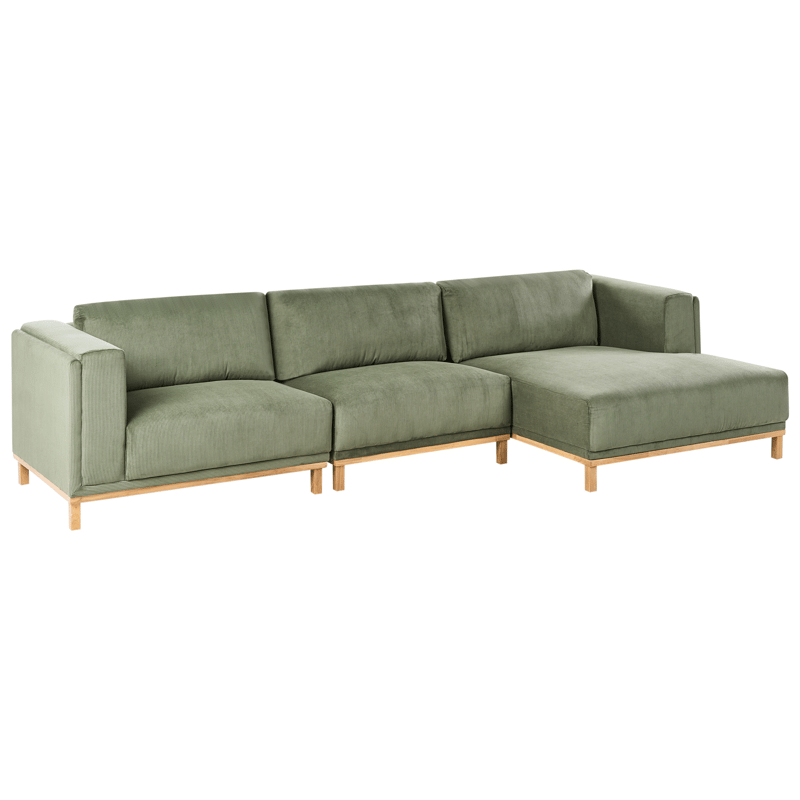 Hjørnesofa 5-seters Veng - Lysebrun, grønn - Møbler - Sofaer - Sofaer med sjeselong