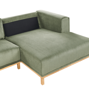 Hjørnesofa 5-seters Veng - Lysebrun, grønn - Møbler - Sofaer - Sofaer med sjeselong
