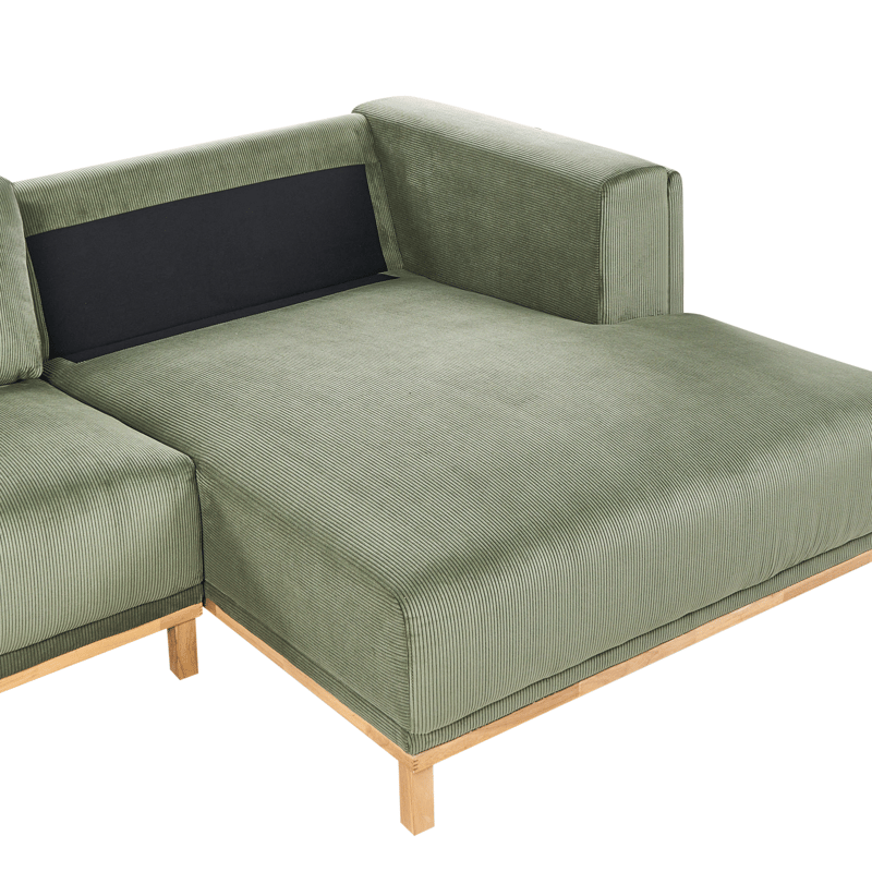 Hjørnesofa 5-seters Veng - Lysebrun, grønn - Møbler - Sofaer - Sofaer med sjeselong