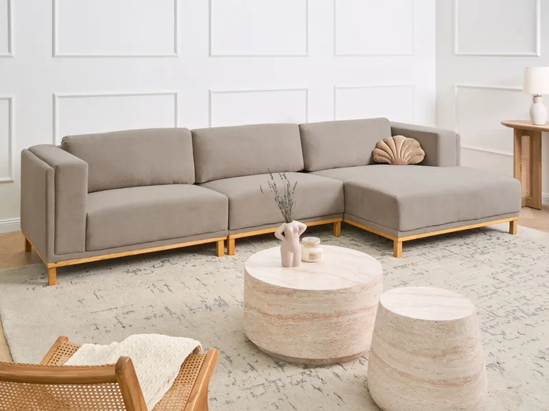 Hjørnesofa 5-seters Veng - Taupe - Møbler - Sofaer - Sofaer med sjeselong