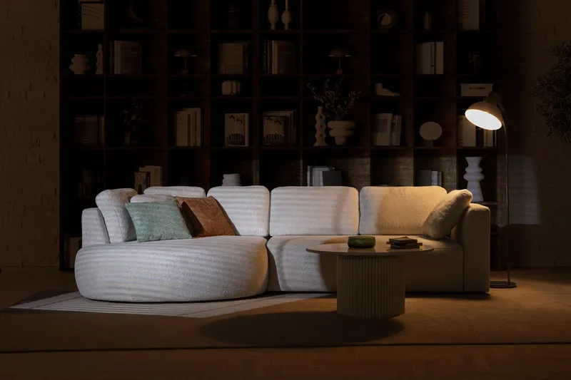 Hjørnesofa Atelier Del Sofa Venezia Venstre (310 x 75 x 105 cm) Hvit - Hvit - Møbler - Sofaer - Hjørnesofaer