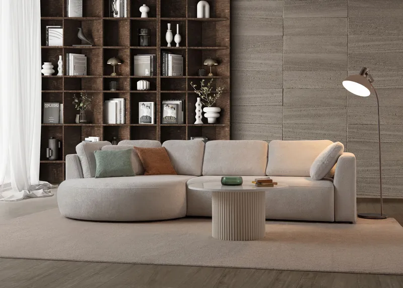 Hjørnesofa Atelier Del Sofa Venezia Venstre (310 x 75 x 105 cm) Hvit - Hvit - Møbler - Sofaer - Hjørnesofaer
