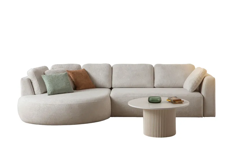 Hjørnesofa Atelier Del Sofa Venezia Venstre (310 x 75 x 105 cm) Hvit - Hvit - Møbler - Sofaer - Hjørnesofaer