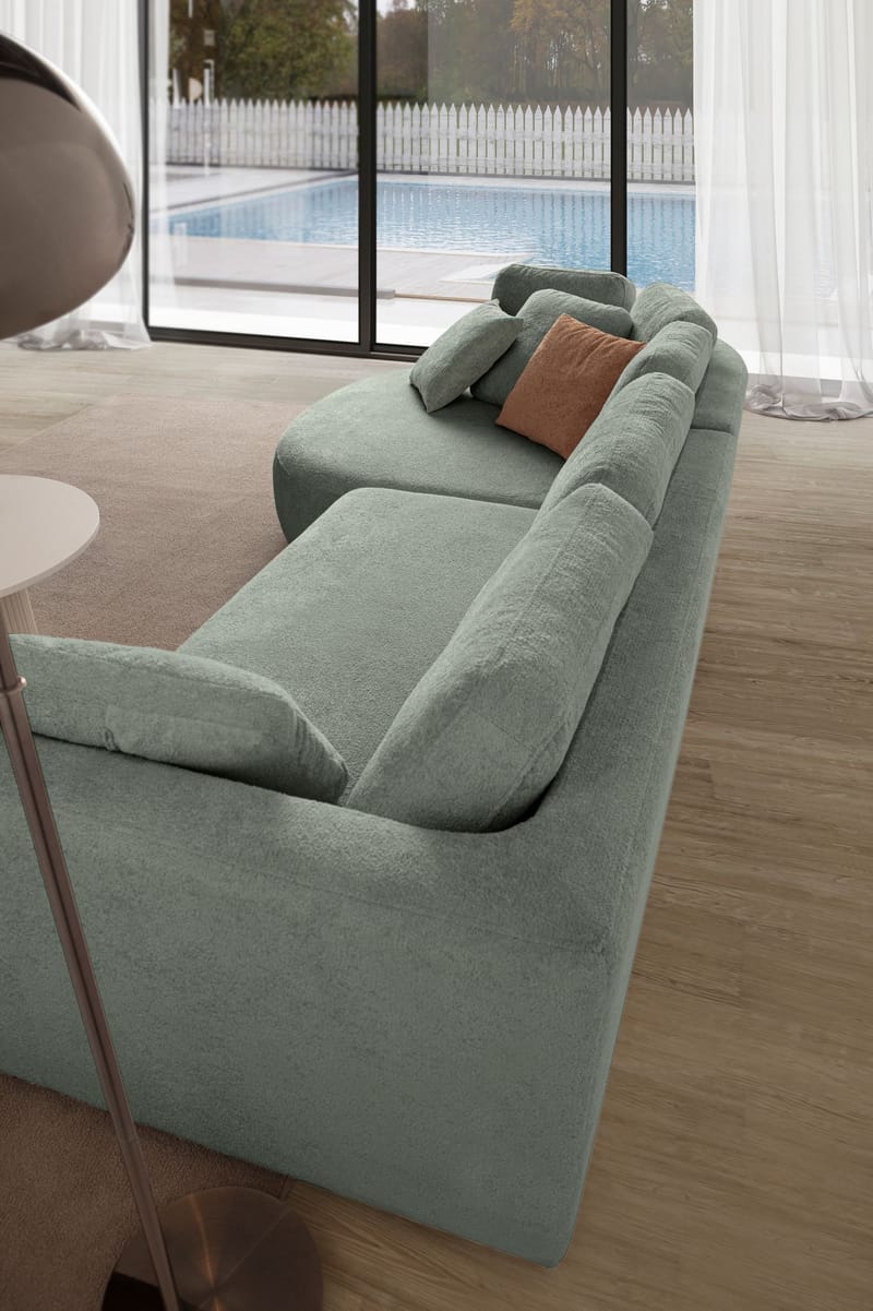 Hjørnesofa Atelier Del Sofa Venezia Venstre (310 x 75 x 105 cm) Liquid Green - Liquid Green - Møbler - Sofaer - Hjørnesofaer
