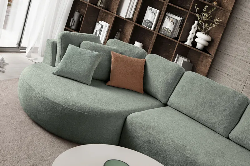 Hjørnesofa Atelier Del Sofa Venezia Venstre (310 x 75 x 105 cm) Liquid Green - Liquid Green - Møbler - Sofaer - Hjørnesofaer