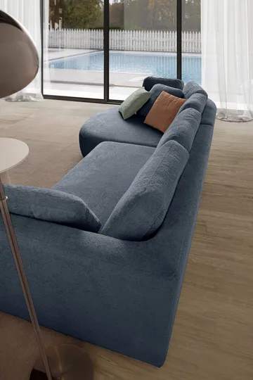 Hjørnesofa Atelier Del Sofa Venezia Venstre (310 x 75 x 105 cm) Marineblå - Marineblå - Møbler - Sofaer - Hjørnesofaer