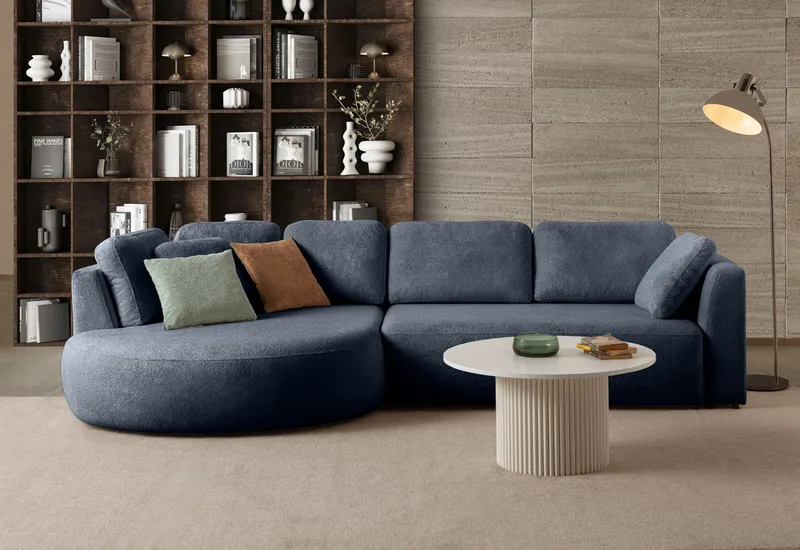 Hjørnesofa Atelier Del Sofa Venezia Venstre (310 x 75 x 105 cm) Marineblå - Marineblå - Møbler - Sofaer - Hjørnesofaer