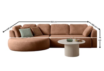 Hjørnesofa Atelier Del Sofa Venezia Venstre (310 x 75 x 105 cm) Mink - Mink - Møbler - Sofaer - Hjørnesofaer