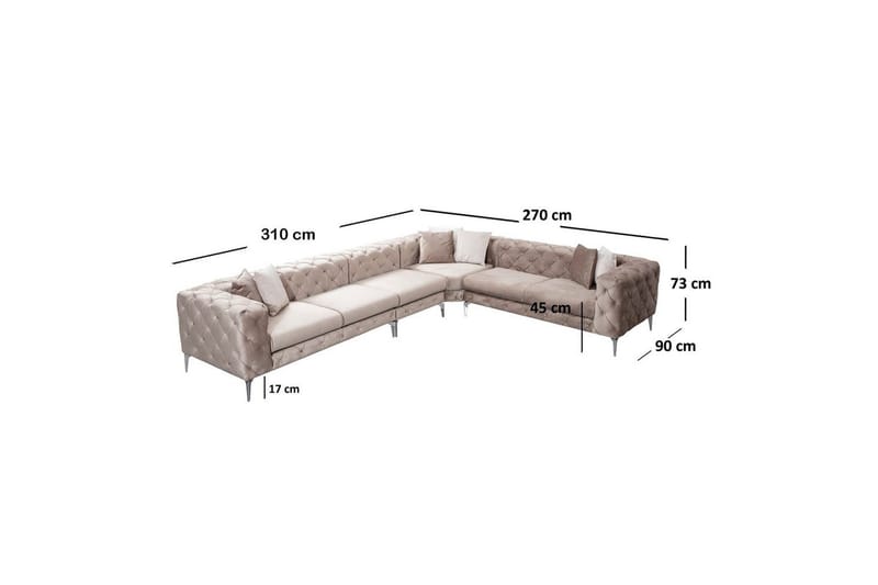 Hjørnesofa Beachport Beige - Beige - Møbler - Sofaer - Hjørnesofaer