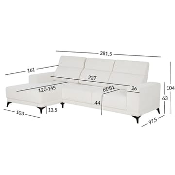 Hjørnesofa Ekorna Venstre - lys beige - Møbler - Sofaer - Hjørnesofaer