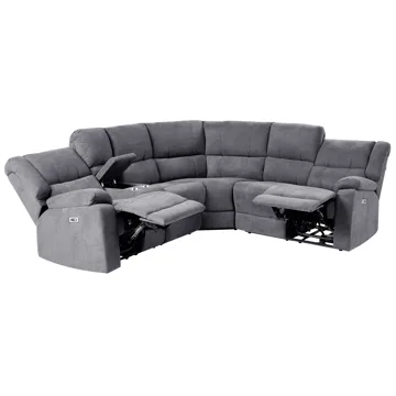 Hjørnesofa Elektrisk Rokke - Mørkegrå - Møbler - Sofaer - Reclinersofaer